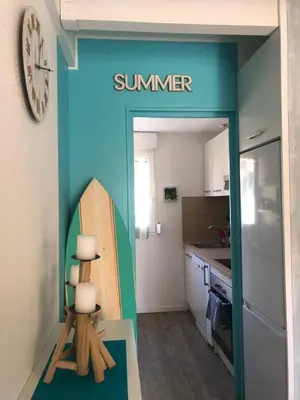 Un ou plusieurs lits dans un hébergement de l'établissement Villa de vacances Vieux Boucau