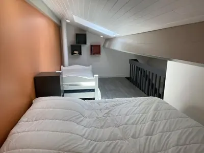 Un ou plusieurs lits dans un hébergement de l'établissement Capbreton Villa Patio 27m2 5 pers près port plages