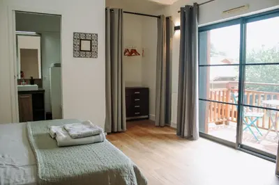 Un ou plusieurs lits dans un hébergement de l'établissement Les cabanes de l'océan, Villa confort proche plage sauvage