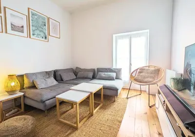 Télévision ou salle de divertissement dans l'établissement Le Cosy & Reposant, 3 étoiles, 6p, 7 min Océan & Plage,