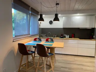 Cuisine ou kitchenette dans l'établissement BORDURE DE FORÊT