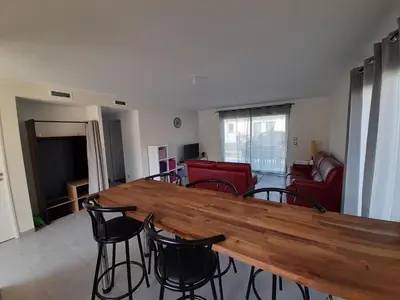 Coin salon dans l'établissement Maison Aureilhan Mimizan Landes