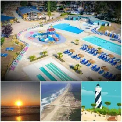 Piscine de l'établissement MH 462 Les dunes de Contis 2 chambres et 2 salles de bains dans camping 4 étoiles ou située à proximité