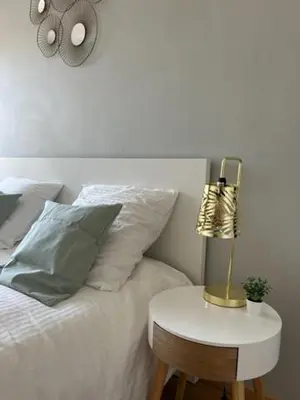 Un ou plusieurs lits dans un hébergement de l'établissement Appartement à 50 mètres de la Plage des Estagnots à Seignosse, Landes