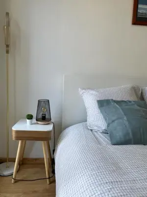 Un ou plusieurs lits dans un hébergement de l'établissement Appartement à 50 mètres de la Plage des Estagnots à Seignosse, Landes