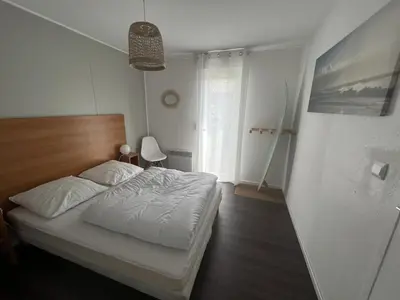 Un ou plusieurs lits dans un hébergement de l'établissement Villa Moana Soustons plage / Vieux-Boucau
