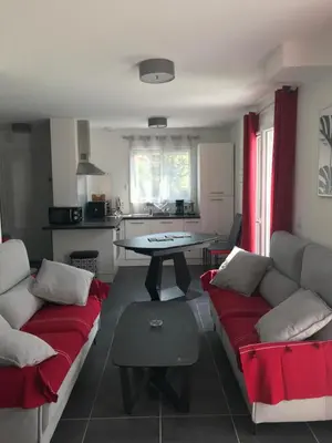 Coin salon dans l'établissement Maison 8 personnes Biscarrosse bourg