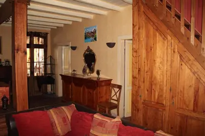 Coin salon dans l'établissement Maison classée 50m océan de 2 à 12 personnes