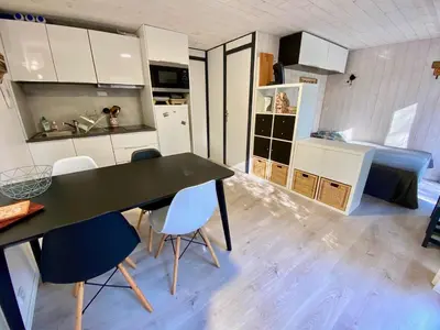 Cuisine ou kitchenette dans l'établissement Bungalow Océane