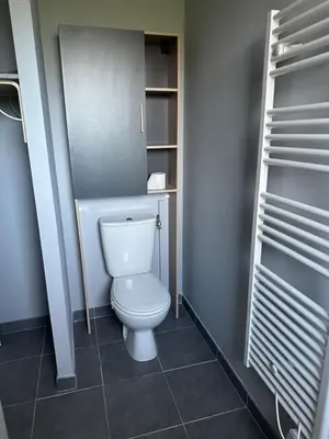 Salle de bains dans l'établissement Belle Maison MALOU climatisée calme, piscine, jacuzzi 3km plage Labenne Capbreton
