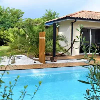 Villa de charme avec piscine privée et clim 8 pers près du lac de Parentis