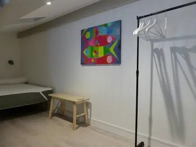 Un ou plusieurs lits dans un hébergement de l'établissement Les Rives de Capbreton Villa patio Résidence pour 4 personnes