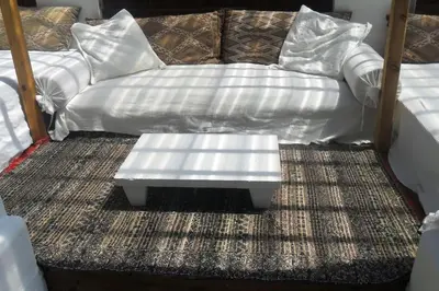 Coin salon dans l'établissement maison de vacances