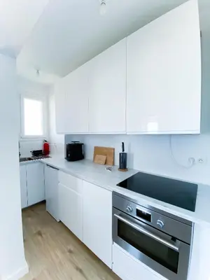 Cuisine ou kitchenette dans l'établissement Appartement en bord de mer avec vue exceptionnelle