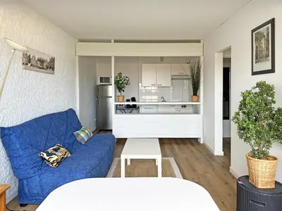 Cuisine ou kitchenette dans l'établissement En bord de mer