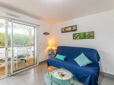 Coin salon dans l'établissement Apartment Clair de Dune-2 by Interhome