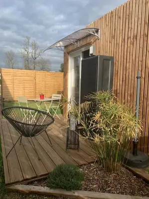 Jardin de l'établissement Le Maluti - Chalet climatisé à Hostens