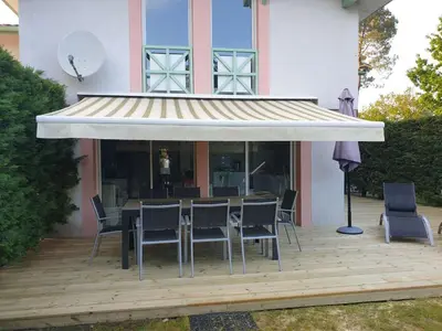 Terrasse ou espace extérieur de l'établissement Biscarrosse Lac Duplex avec jardin 6 personnes