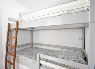 Un ou plusieurs lits dans un hébergement de l'établissement Voiliers - Seignosse agréable appartement tout proche de la plage et des commerces