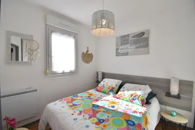 Un ou plusieurs lits dans un hébergement de l'établissement Point d'or L21 - Hossegor appartement 4 personnes plage piscine