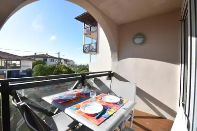 Balcon ou terrasse dans l'établissement Point d'or L21 - Hossegor appartement 4 personnes plage piscine
