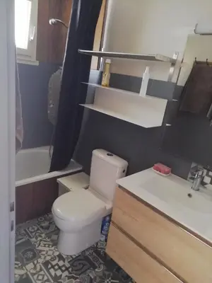 Salle de bains dans l'établissement Joli appart. entre Biarritz et Bordeaux à Moliets