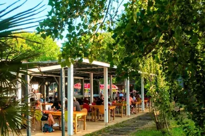 Jardin de l'établissement Mobil Home du Lac - Camping 4 Étoiles